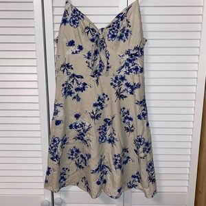 Altar’d State Sundress Medium Tan Blue Black and White